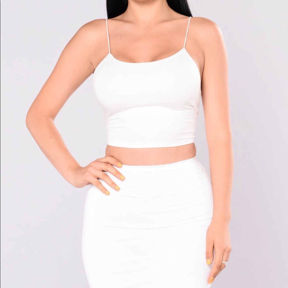 Fashion Nova Kiki cropped top - Ivory